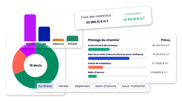 Aperçu de la gestion de chantier sur logiciel ProGBat