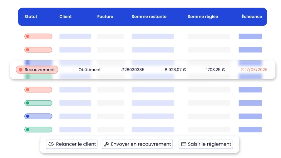 Suivi des règlements clients BTP dans ProGBat