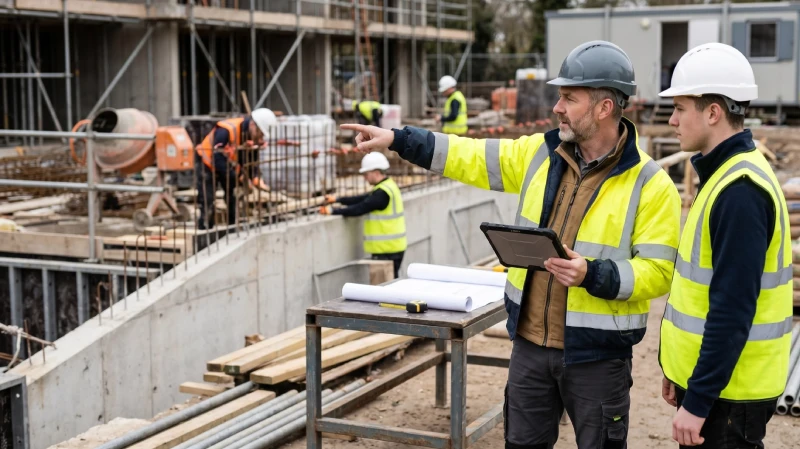 Logiciel BTP sur un chantier